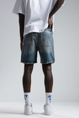 PANTALON SCURT DENIM BLUE