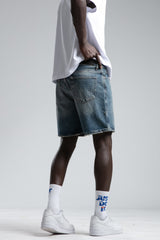 PANTALON SCURT DENIM BLUE