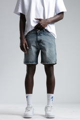 PANTALON SCURT DENIM BLUE