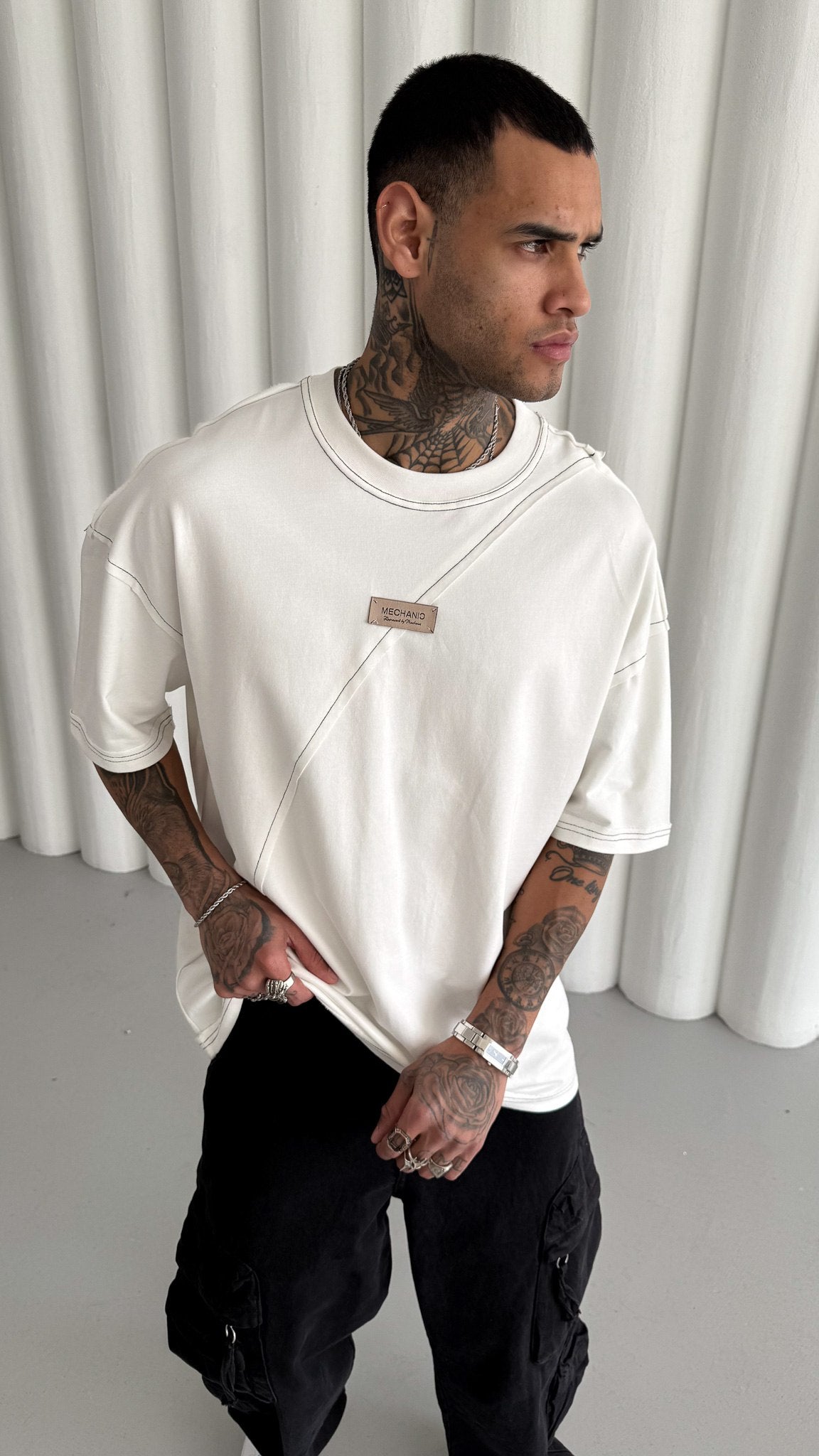 TRICOU PREMIUM ALB "CROSSCUT"