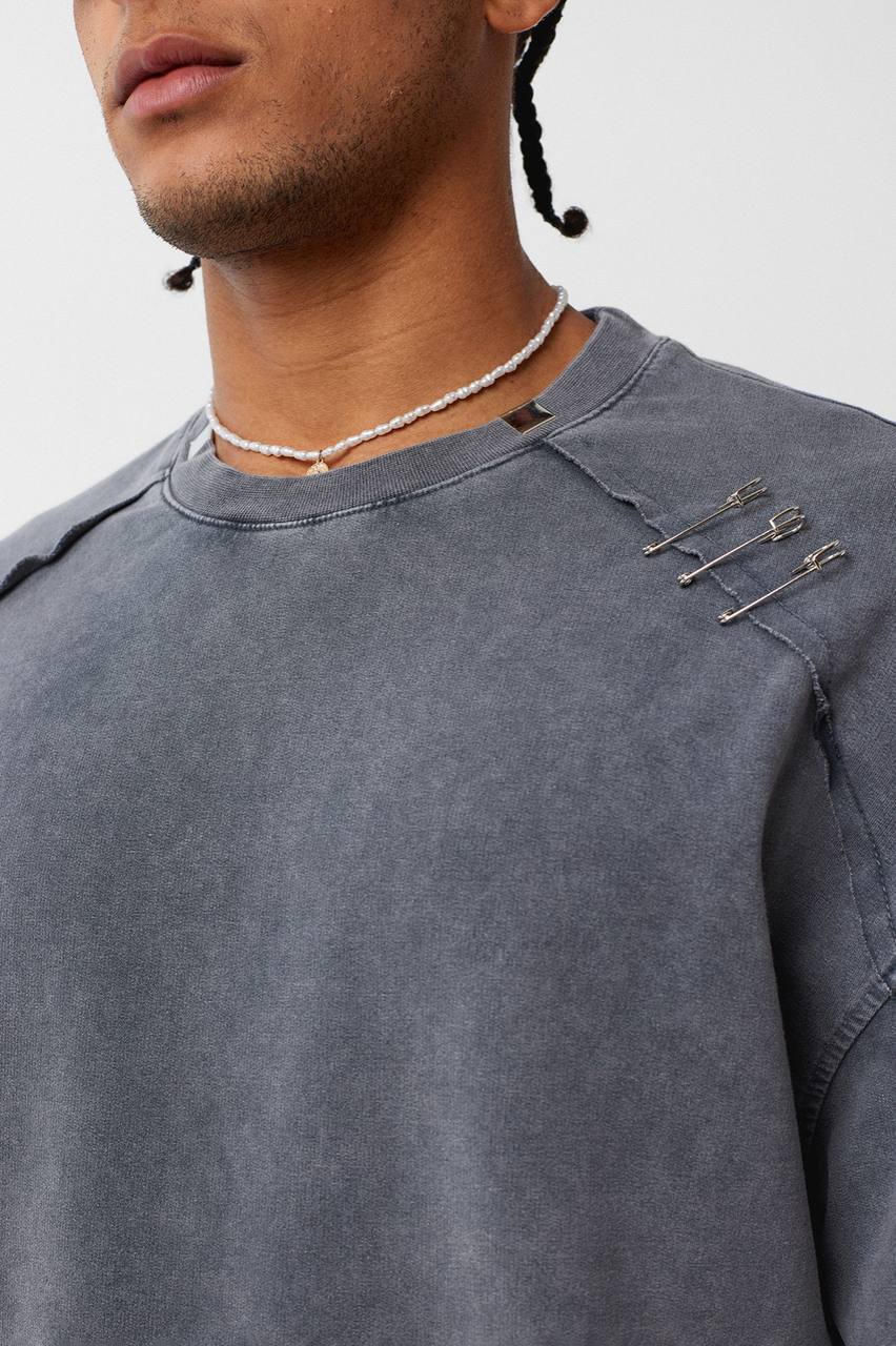 TRICOU PREMIUM GRI PRESPALAT "SAFETY PIN"