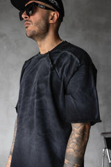 TRICOU PREMIUM NEGRU  "BLACK SMOKE FADE"