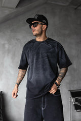 TRICOU PREMIUM NEGRU  "BLACK SMOKE FADE"