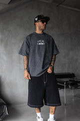 TRICOU PREMIUM GRI PRESPALAT "LIFE IS GOOD"