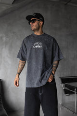 TRICOU PREMIUM GRI PRESPALAT "LIFE IS GOOD"