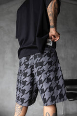 PANTALON SCURT DENIM GRI&NEGRU "STREET HOUND"