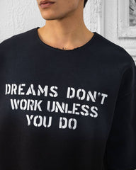 TRICOU PREMIUM NEGRU PRESPALAT  "STENCIL DROP"