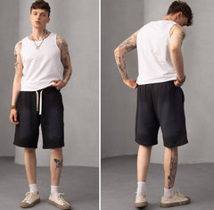 PANTALON SCURT BUMBAC NEGRU "PLUS EIGHTEEN"