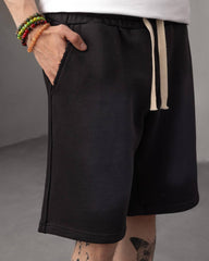 PANTALON SCURT BUMBAC NEGRU "PLUS EIGHTEEN"