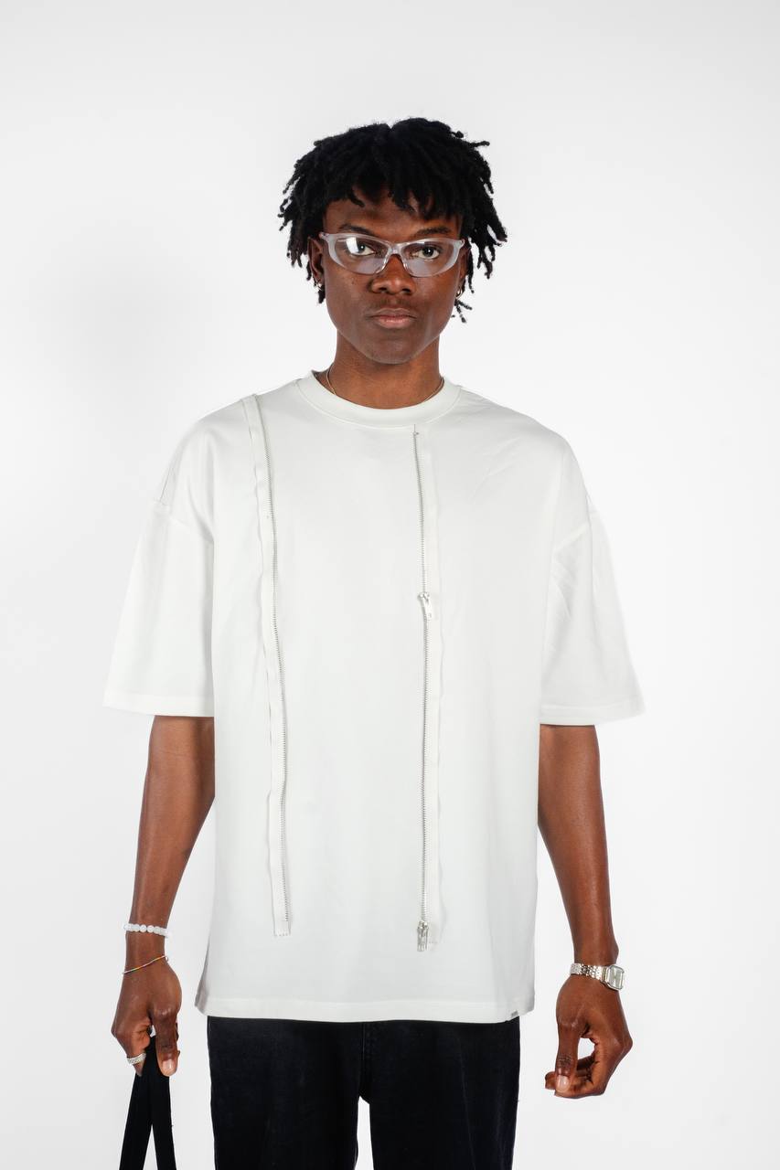 TRICOU PREMIUM ALB "ZIPPER"