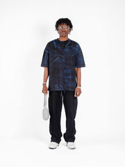 TRICOU PREMIUM NEGRU"BLUE MARBLE"