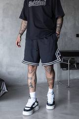 PANTALON SCURT NEGRU "GYM COURT"