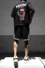 PANTALON SCURT NEGRU "GYM COURT"