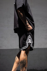 PANTALON SCURT NEGRU "GYM COURT"