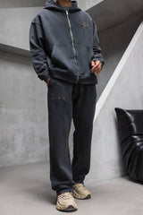 HANORAC SI PANTALONI SET NEGRU PRESPALAT "MIAMI BLACK"