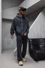 HANORAC SI PANTALONI SET NEGRU PRESPALAT "MIAMI BLACK"