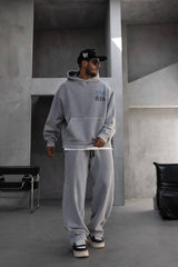 HANORAC SI PANTALONI SET GRI PRESPALAT "BLACK CROSS"