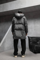 GEACA LUNGA GRI CU GLUGA "SHADOW TECH JACKET"