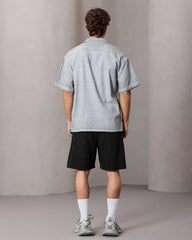 CAMASA OVERSIZED GRI WASHED "SPLIT STATEMENT"